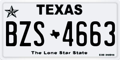 TX license plate BZS4663