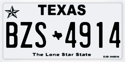 TX license plate BZS4914