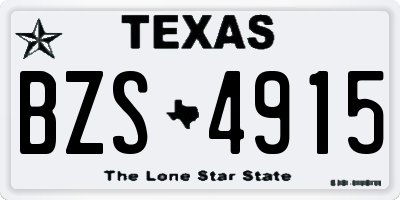 TX license plate BZS4915