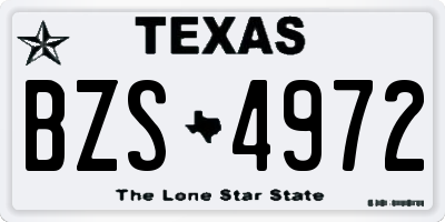 TX license plate BZS4972
