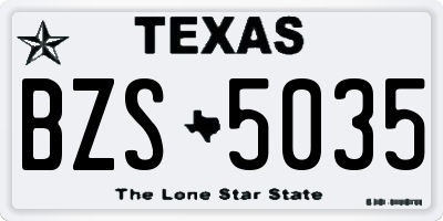 TX license plate BZS5035