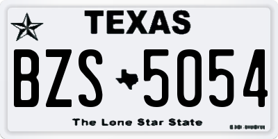 TX license plate BZS5054