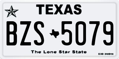 TX license plate BZS5079