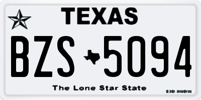 TX license plate BZS5094