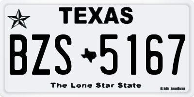 TX license plate BZS5167