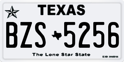 TX license plate BZS5256