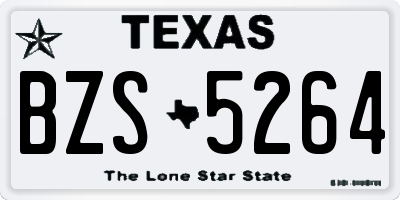 TX license plate BZS5264