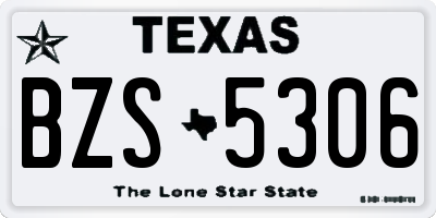 TX license plate BZS5306