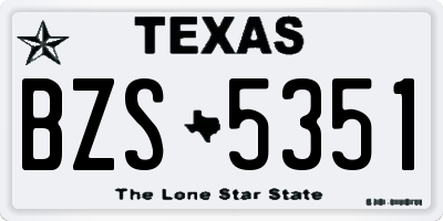 TX license plate BZS5351