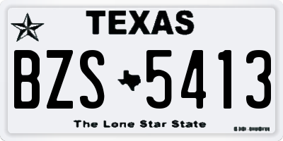TX license plate BZS5413