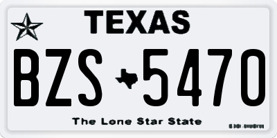 TX license plate BZS5470