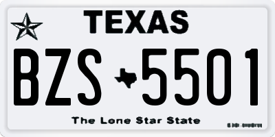 TX license plate BZS5501