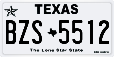 TX license plate BZS5512