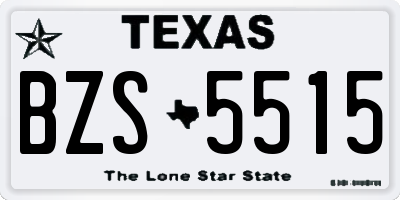 TX license plate BZS5515