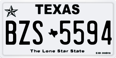 TX license plate BZS5594