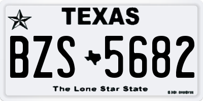 TX license plate BZS5682