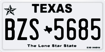 TX license plate BZS5685
