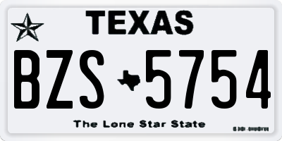 TX license plate BZS5754
