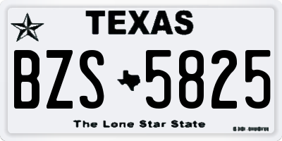 TX license plate BZS5825