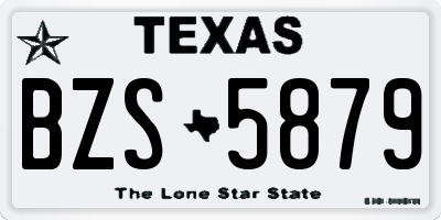 TX license plate BZS5879