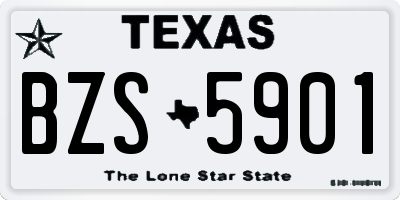 TX license plate BZS5901