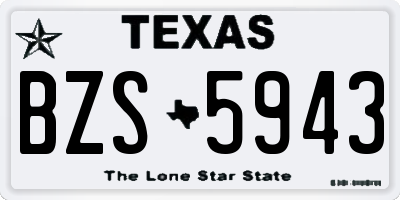 TX license plate BZS5943