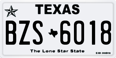 TX license plate BZS6018