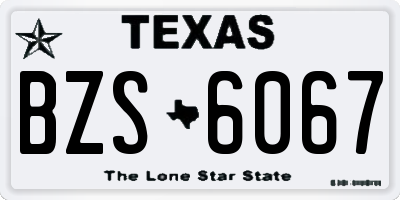 TX license plate BZS6067