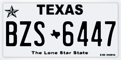 TX license plate BZS6447