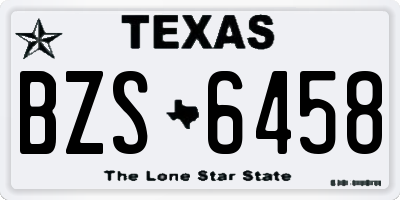 TX license plate BZS6458