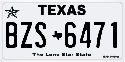 TX license plate BZS6471