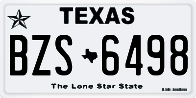 TX license plate BZS6498