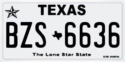 TX license plate BZS6636