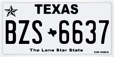 TX license plate BZS6637