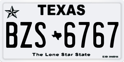 TX license plate BZS6767