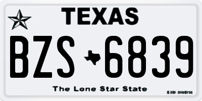 TX license plate BZS6839
