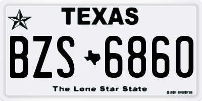 TX license plate BZS6860