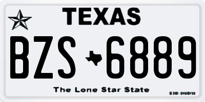TX license plate BZS6889