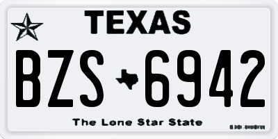 TX license plate BZS6942