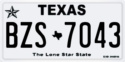 TX license plate BZS7043