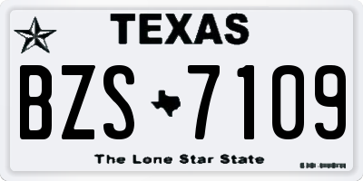 TX license plate BZS7109