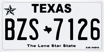 TX license plate BZS7126