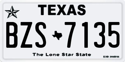 TX license plate BZS7135