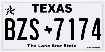 TX license plate BZS7174