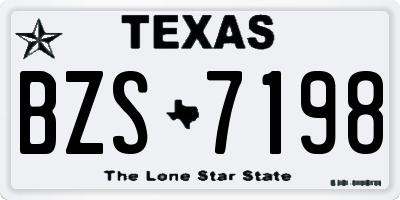 TX license plate BZS7198