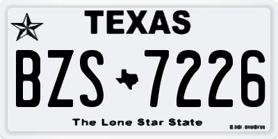 TX license plate BZS7226