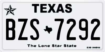 TX license plate BZS7292
