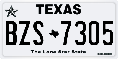 TX license plate BZS7305