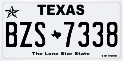 TX license plate BZS7338