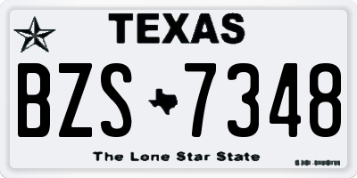 TX license plate BZS7348